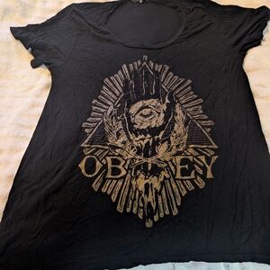 Obey Black and Gold Graphic Tee